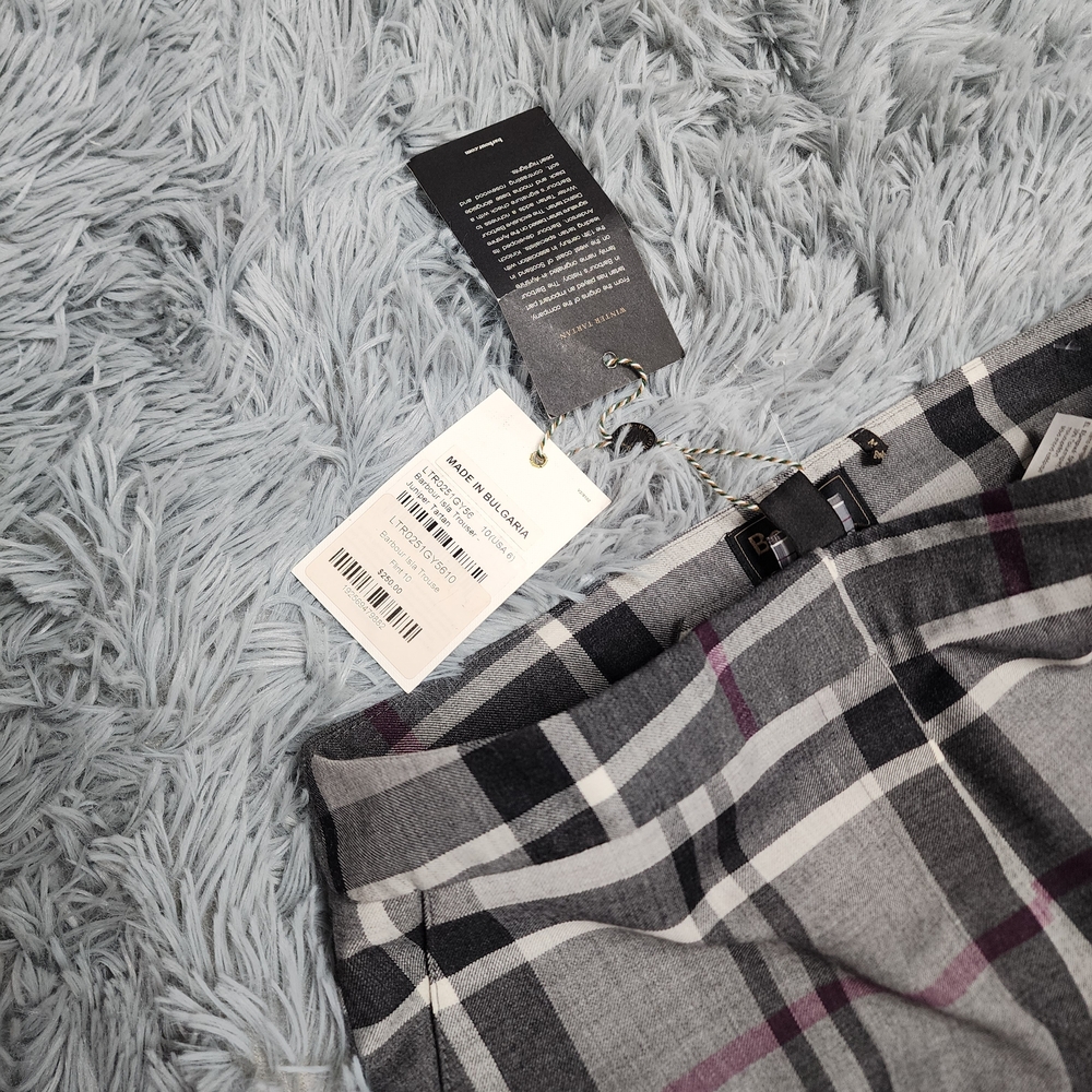 Barbour Winter Tartan Plaid Trousers in Gray and Black - Picture 8 of 9